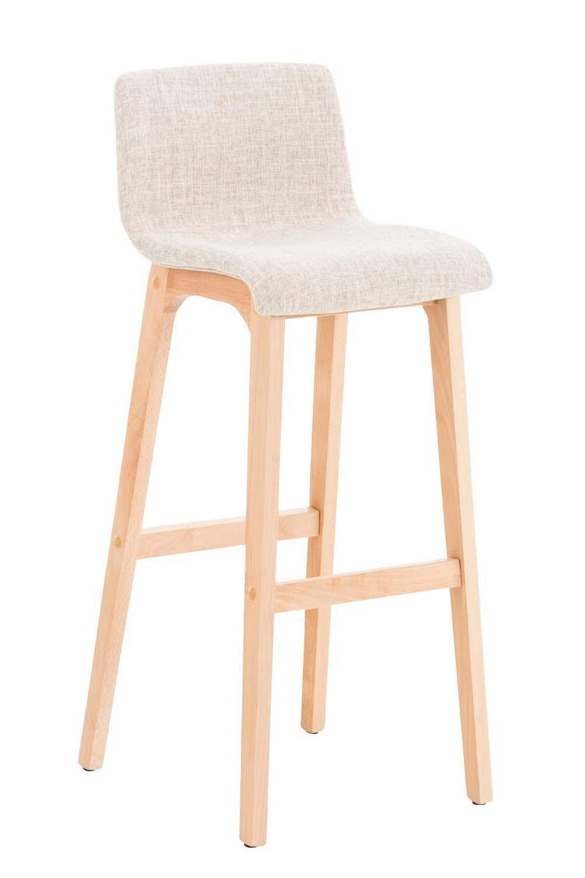 BARHOCKER Stoff creme - Eukalyptusholzfarben/Creme, Holz/Textil (41/101/46cm) - CLP