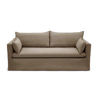 SCHLAFSOFA GERADE Leinen und Baumwolle Eiskastanienbraun 206cm - Hellbraun, Textil (206/93/89cm) - Sia Home