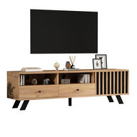 TV-SCHRANK mit 2 Schubladen 150 x 38 x 44 cm Natural Wood Schwarz - Braun, Holzwerkstoff (38/44/150cm) - Beauniv