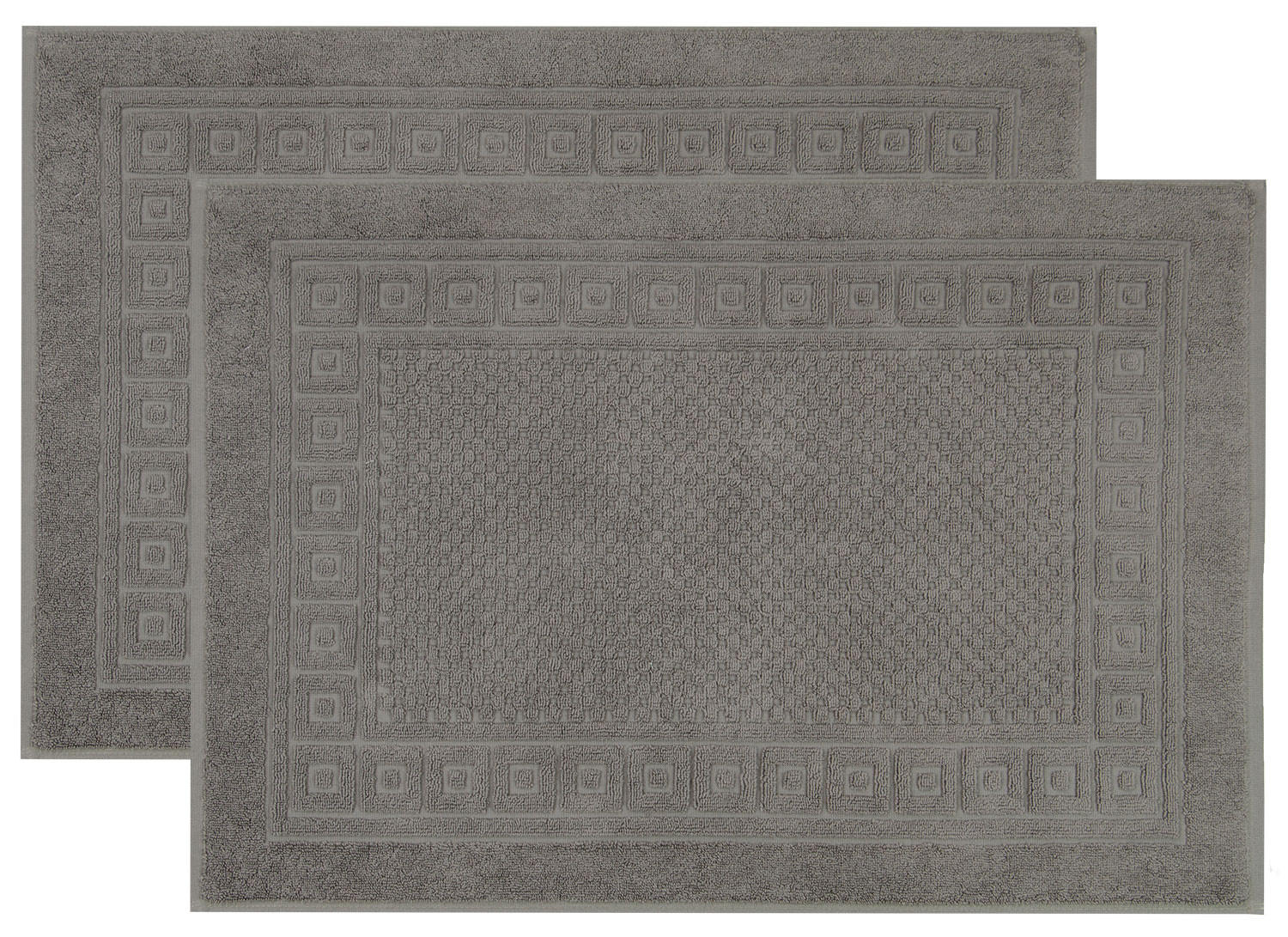 BADEMATTE, 2er-Set, 50x70 cm, 100% Baumwolle, Grau - Anthrazit, Textil (50/70cm) - Zollner