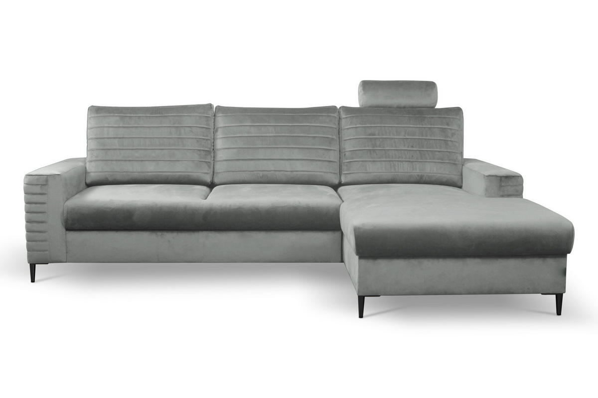 ECKSOFA NITRO R Grau (Velluto 16) - Grau, Holzwerkstoff (253/165cm) - Möblo