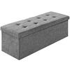 SITZHOCKER mit Stauraum, 110 x 38 x 38 cm,hellgrau - Hellgrau, Textil (38/38/110cm) - tectake