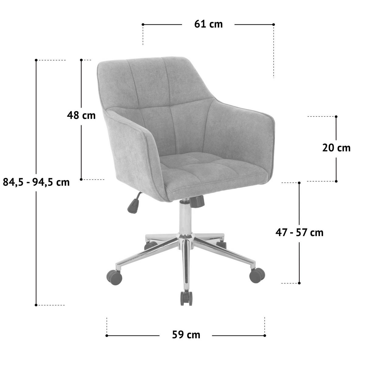 DREHSTUHL JAKE Stoffbezug gelb - Gelb, Textil (61/95/57cm) - SVITA
