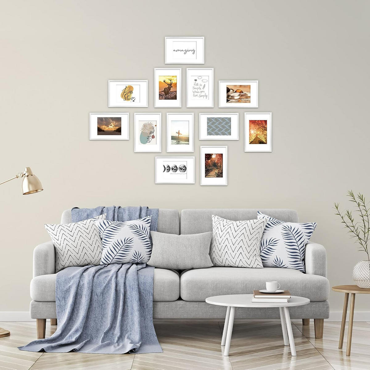 BILDERRAHMEN Sunligth Weiß 12tlg - Weiß, Kunststoff (23/19/24cm) - BoMoe