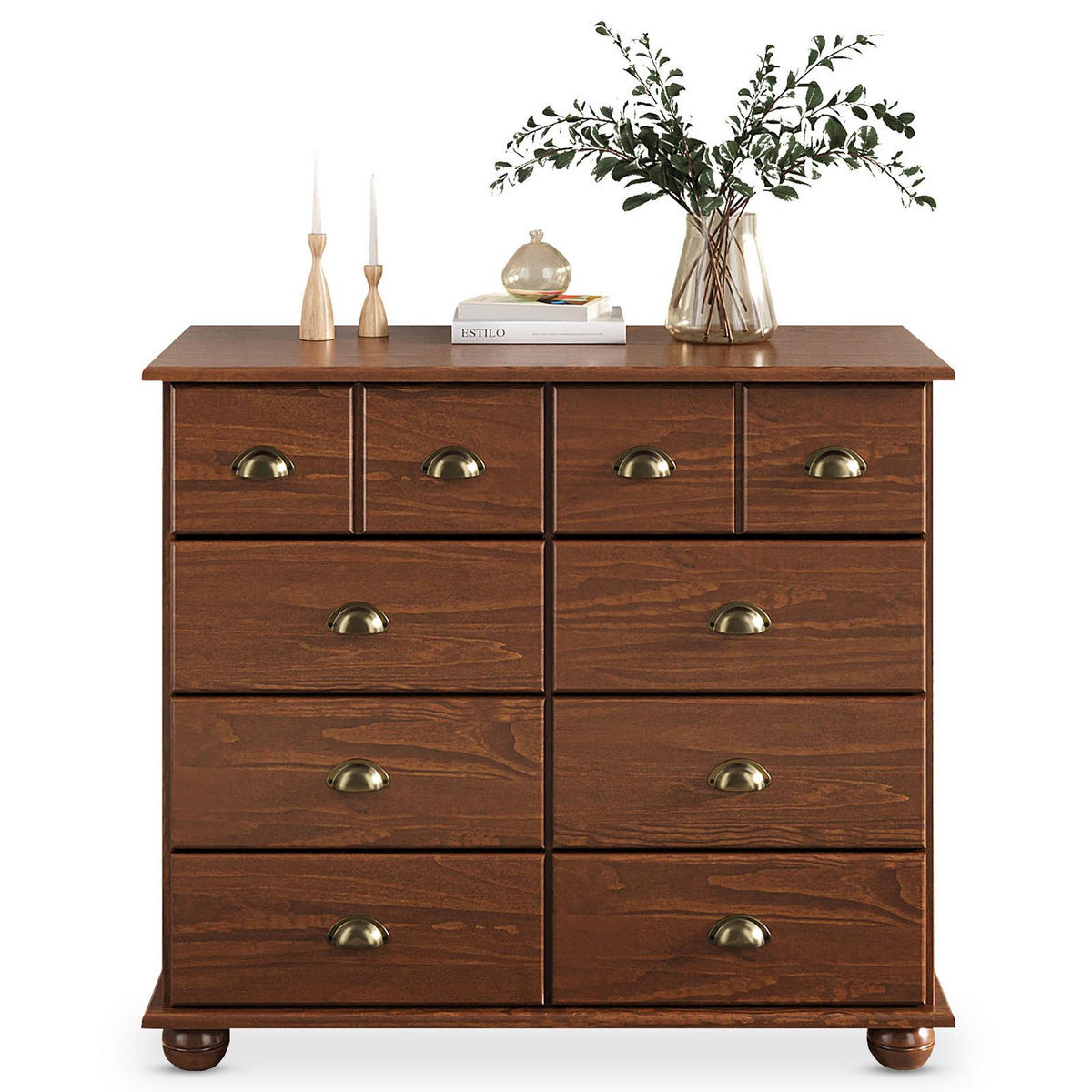 APOTHEKERKOMMODE COLMAR - Kastanienfarben, Holz (92/80/39cm) - IDIMEX