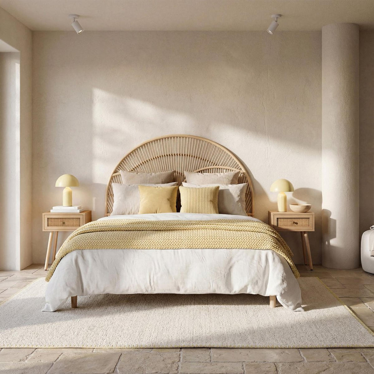 NACHTTISCH MIT 1 SCHUBLADE Hera Natürlich 40 cm x 58 cm 2er-Set - Naturfarben, Holzwerkstoff (40/58/30cm) - Klast Home