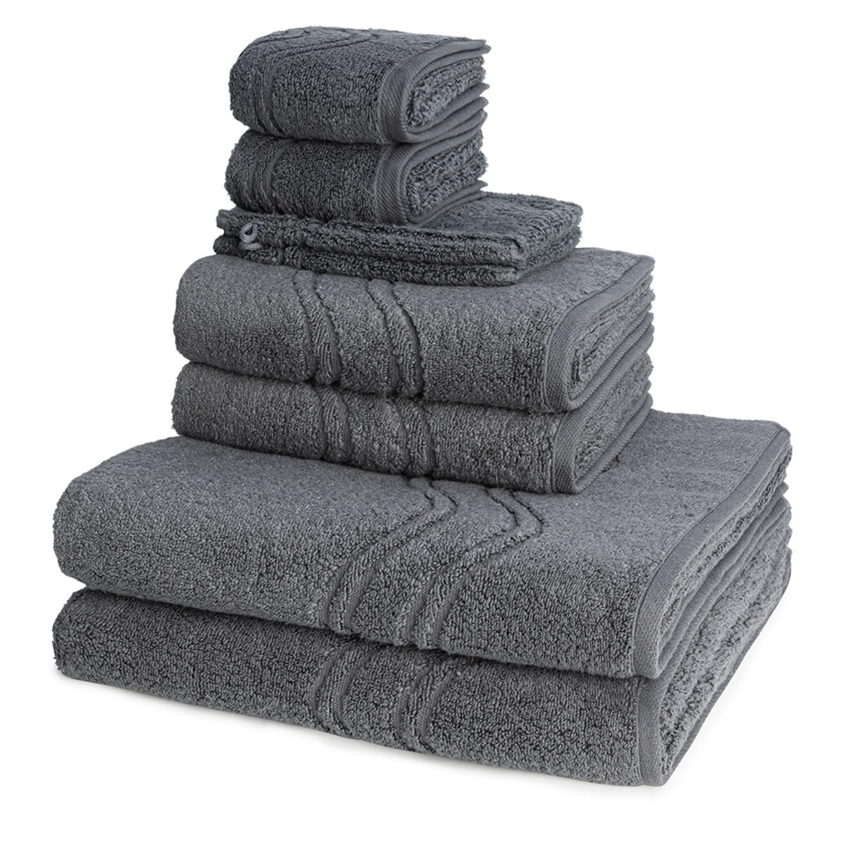 FROTTIERSET Cashmere feeling 8-teilig - Dunkelgrau, Textil (50/100cm) - Ross