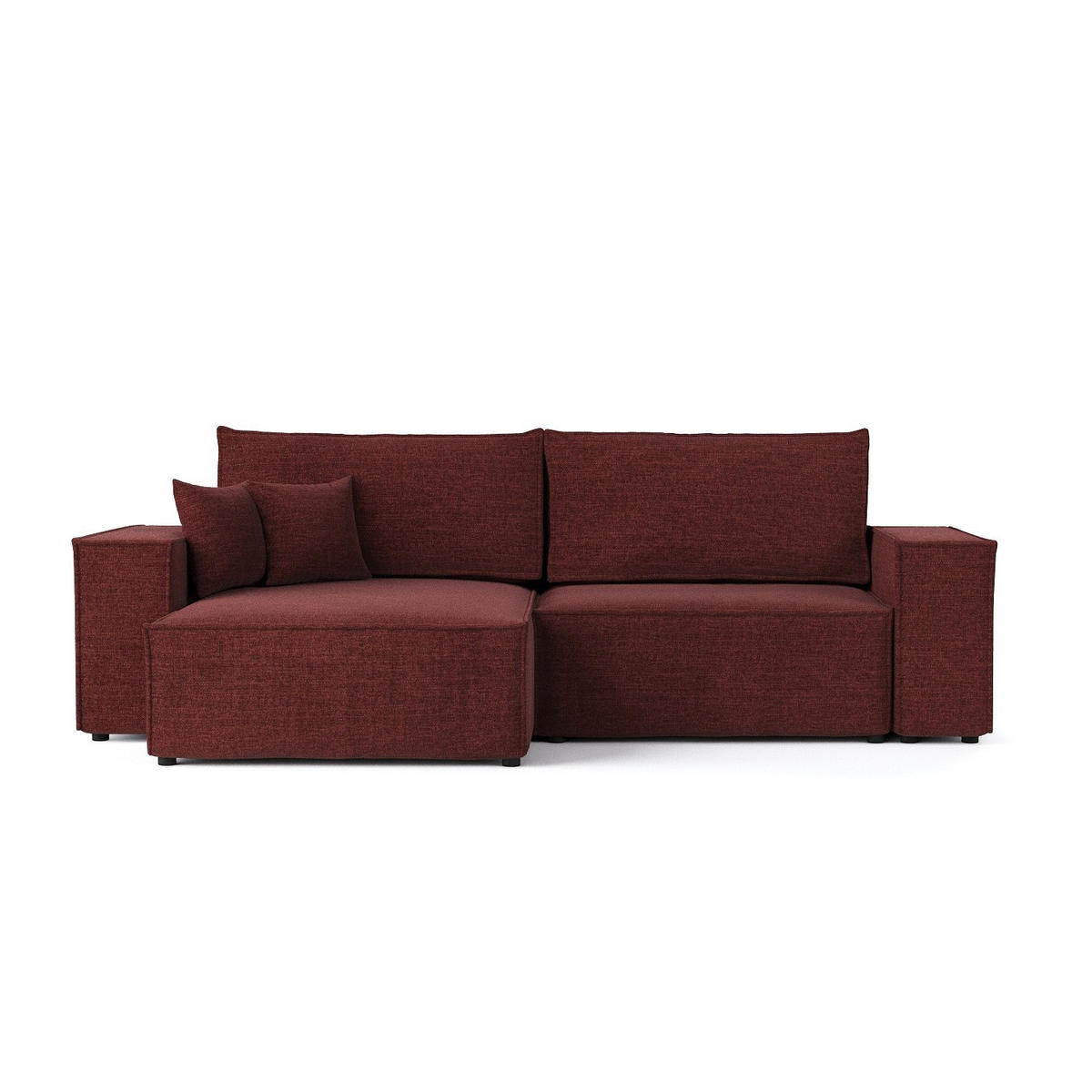 ROHOVÁ SEDAČKA CAVO, textil, Červená - černá/červená, dřevo/kompozitní dřevo (255/148cm) - AltaBeds