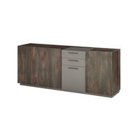 SIDEBOARD M18 Thermo Oak & Anthrazit 200/80/45 cm breit - Graubraun, Holzwerkstoff (200/80/45cm) - Livojo