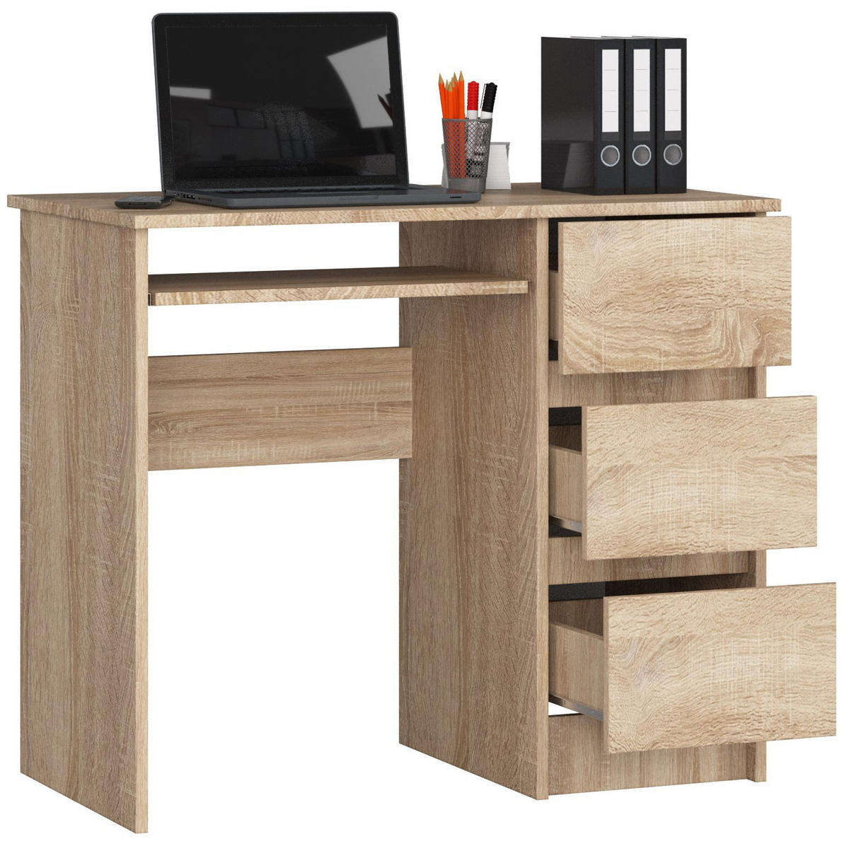 SCHREIBTISCH Sonoma-Eiche 90x50x77 cm - Sonoma Eiche, Holzwerkstoff (50/90/77cm) - Akord