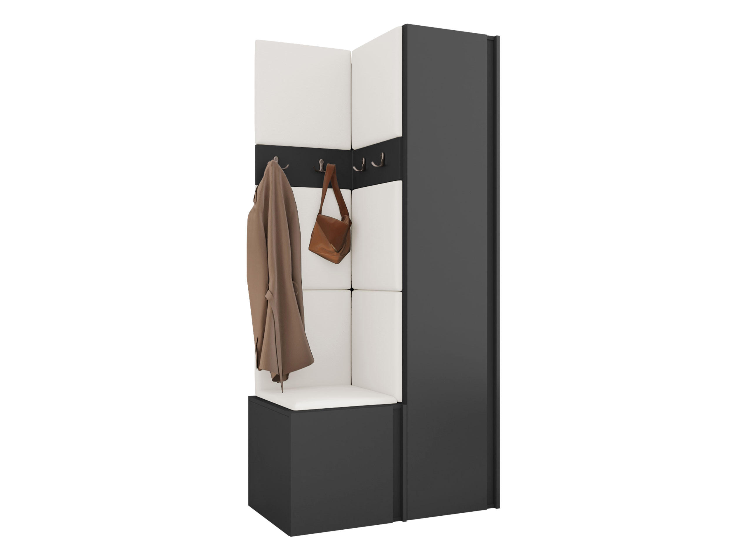 MOBILIER PENTRU HOL Orion XXIV - grafit, material plastic/compozit lemnos (82/186/46cm) - MIRJAN24