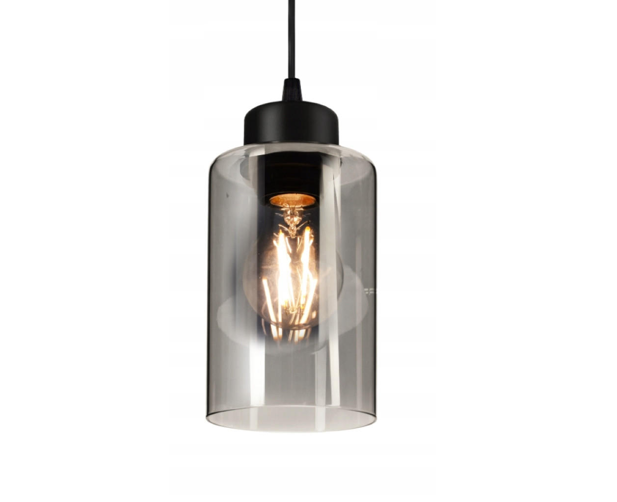 PENDELLEUCHTE TUBE - Transparent/Schwarz, Glas/Metall (20/20/80cm) - kiki design