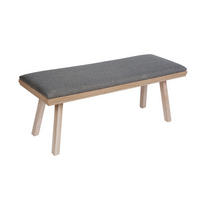 GARDEROBENBANK Die Zeitlose - Eichefarben/Grau, Holz/Textil (45/50/125cm) - Kundler Home