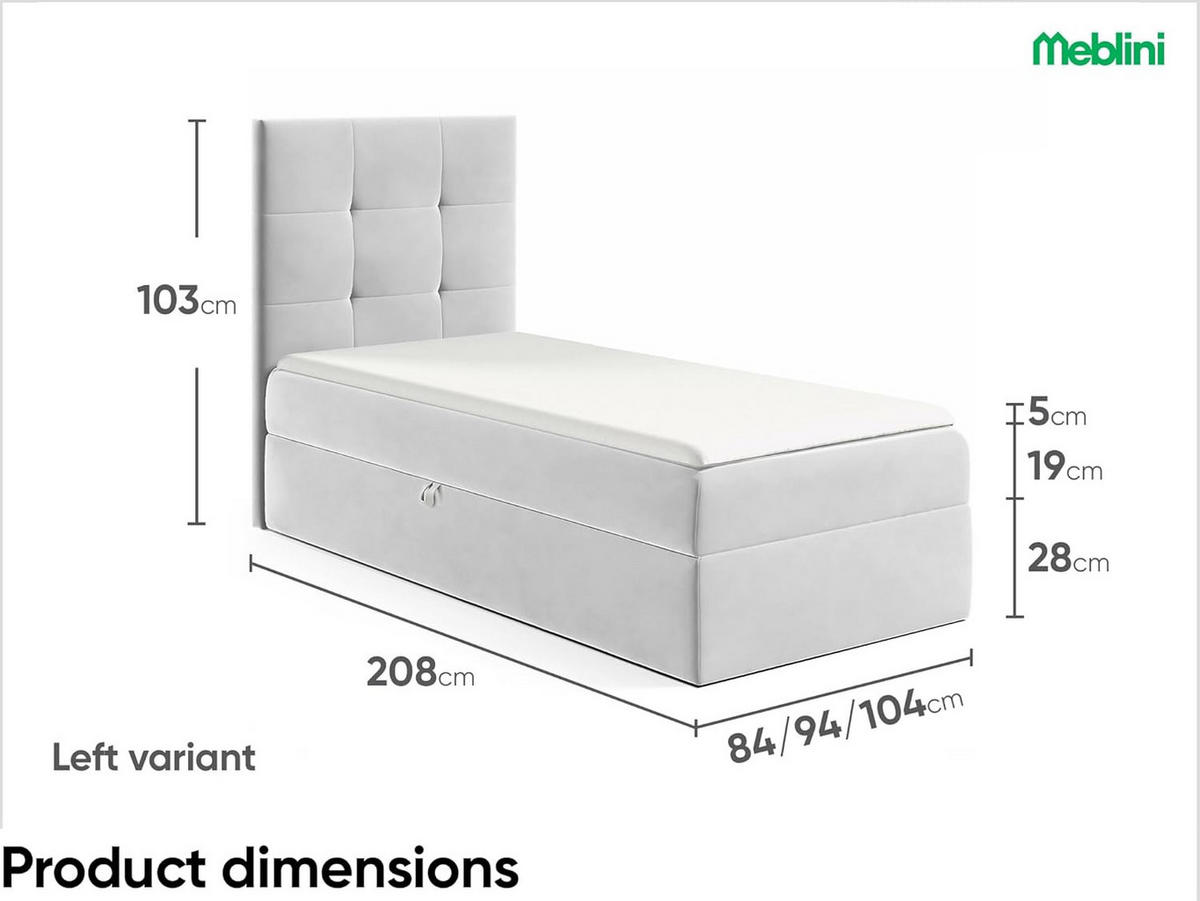 KINDERBETT MINO 2 - Hellgrau, Holzwerkstoff (104/208cm) - Meblini