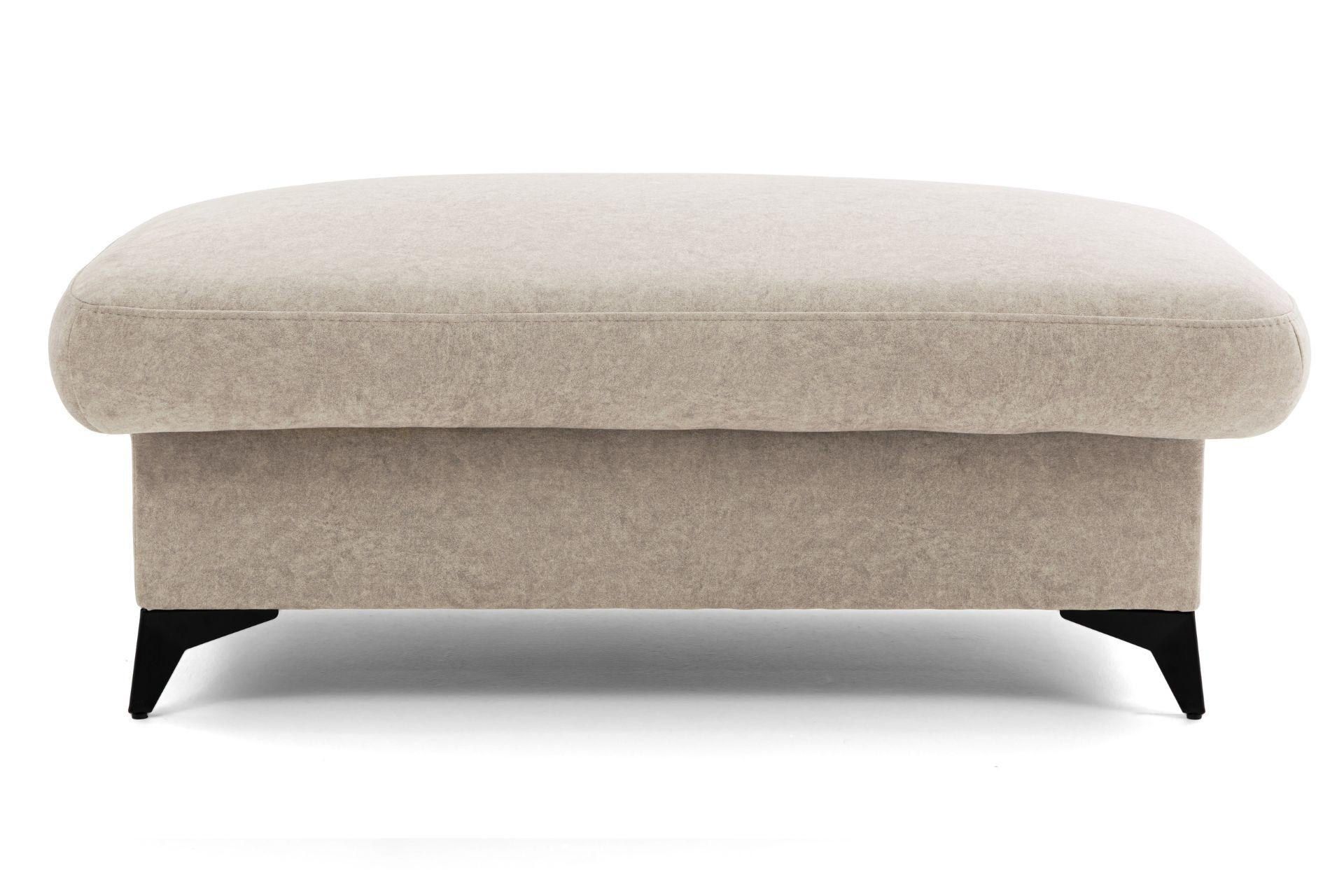 POUF PLAZA 115 x 67 cm Velours Beige - Beige/Schwarz, Holz/Textil (115/43/67cm) - Muffo