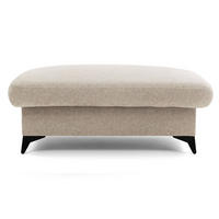 POUF PLAZA 115 x 67 cm Velours Beige - Beige/Schwarz, Holz/Textil (115/43/67cm) - Muffo
