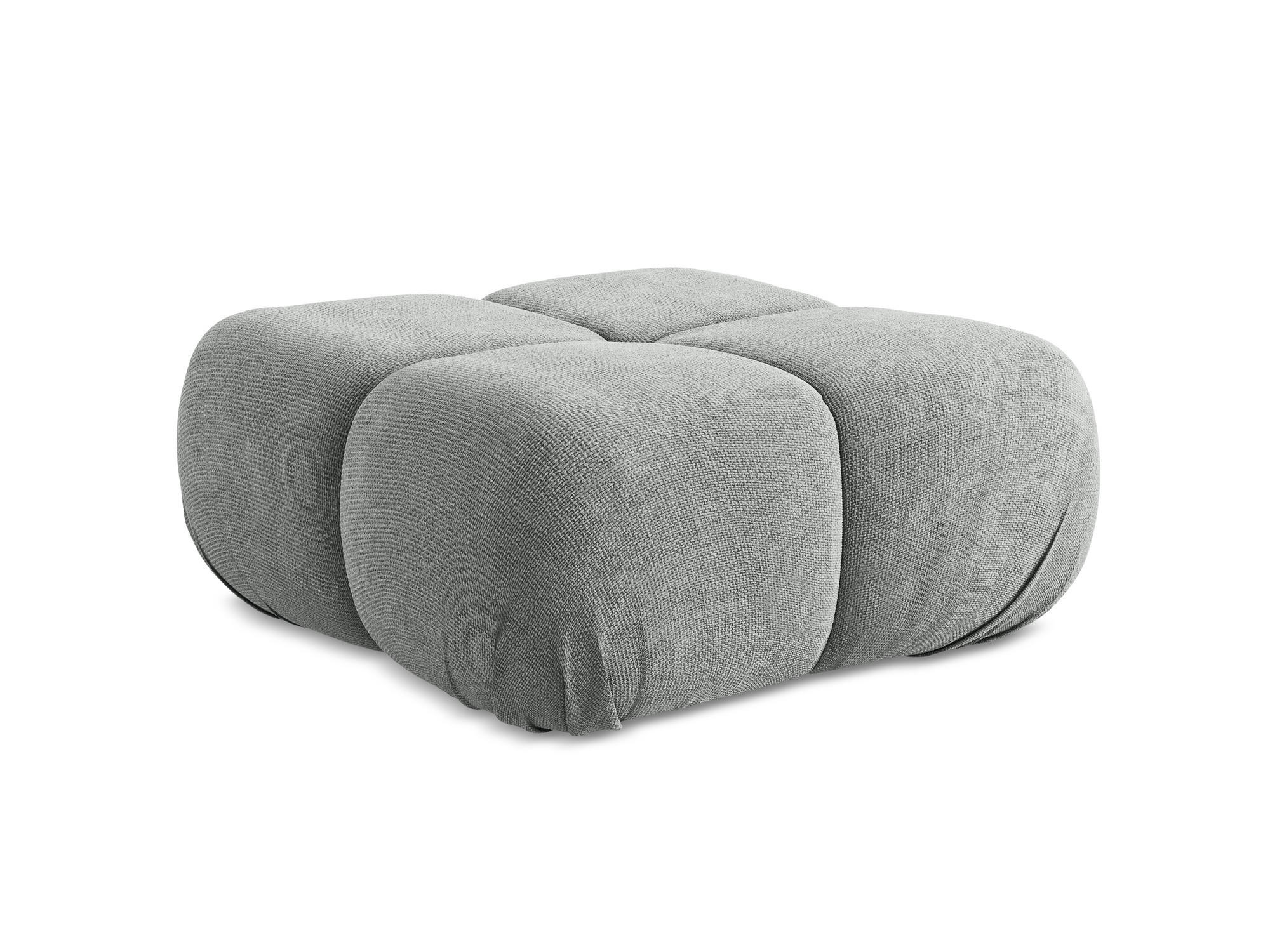 POUF Chenille Stoff Grau - Blau/Schwarz, Kunststoff/Textil (95/41/95cm) - Makamii