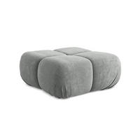POUF Chenille Stoff Grau - Blau/Schwarz, Kunststoff/Textil (95/41/95cm) - Makamii
