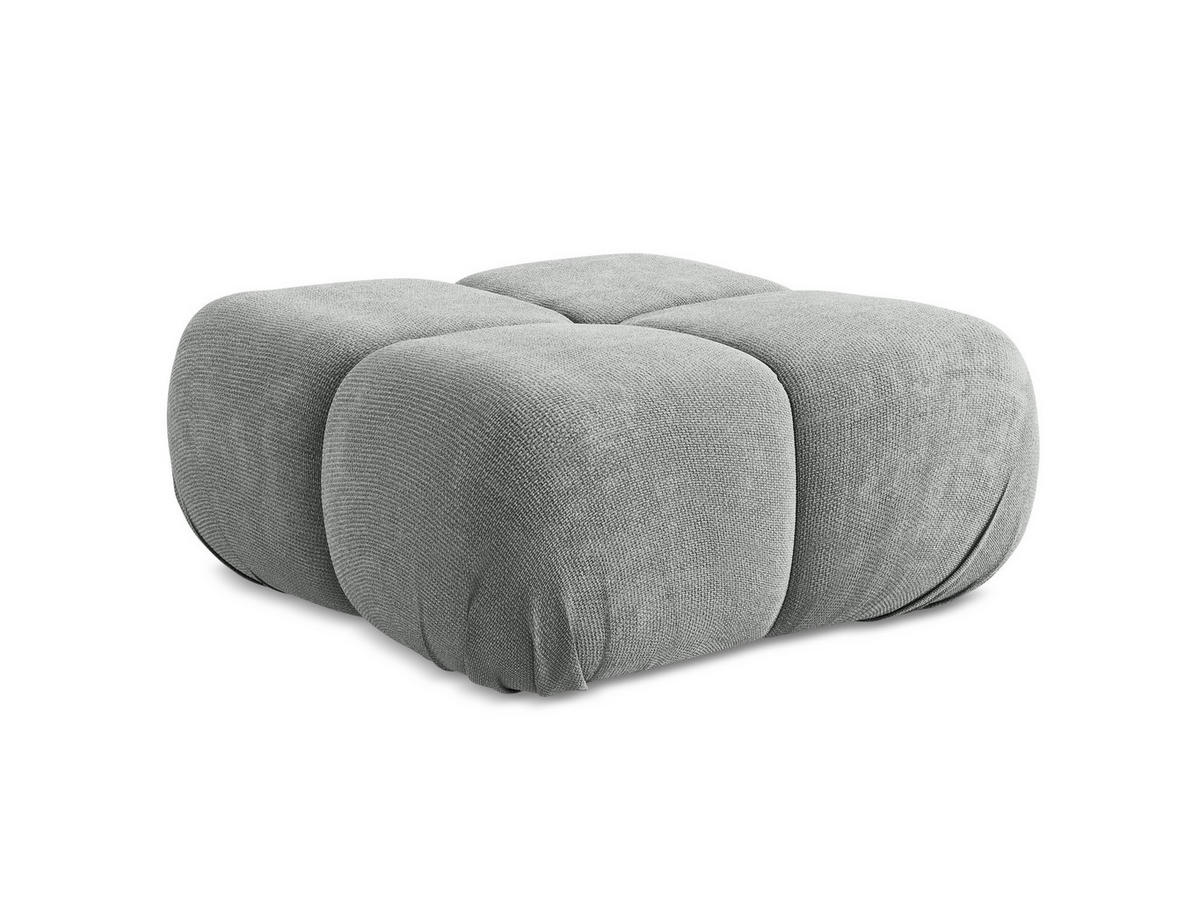 POUF Chenille Stoff Grau - Blau/Schwarz, Kunststoff/Textil (95/41/95cm) - Makamii