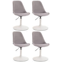 STUHL 4er Set Samt grau - Weiß/Grau, Textil/Metall (48/76/57cm) - CLP