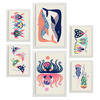 POSTER Set Mit 6 Kreaturen Frames 2 In Tiere Abstracts Ästhetische Dekorative Gemälde Für Ihr Wohnzimmer, Schlafzimmer, Zuhause A3 & A4 Weißer Rahmen - Weiß, Papier (29/3cm) - Nacnic