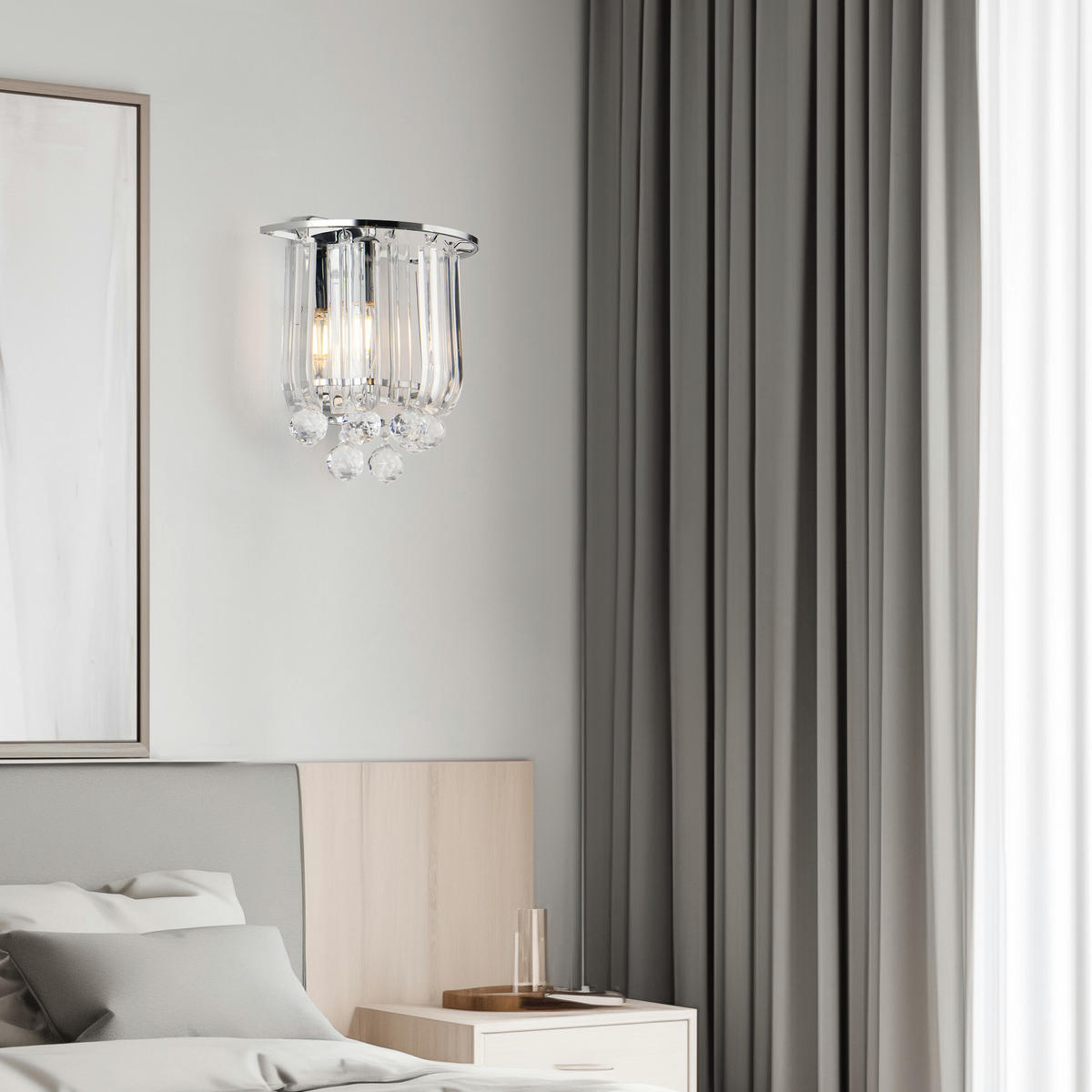 NÁSTĚNNÁ LAMPY Alnwick - chromová, kov/plast (22/24/15cm) - lux.pro