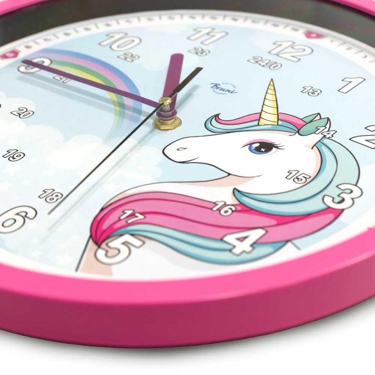 KINDERWANDUHR Einhorn - die Wanduhr für Kinder in Pink - Pink, Kunststoff (3.8/29/29cm) - Bruni
