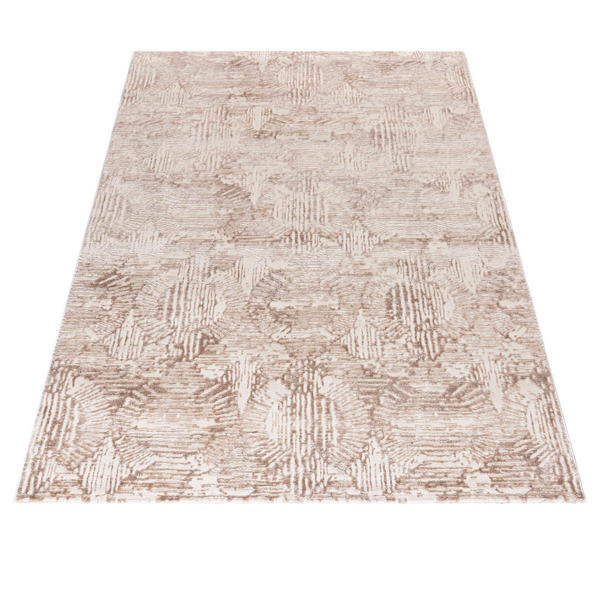 TEPPICH Beige Modern Geometrisch - Rechteckig Abstrakt - Weiß - 200 x 300 cm - Ecru/Beige, Textil (200/300cm) - Mazovia