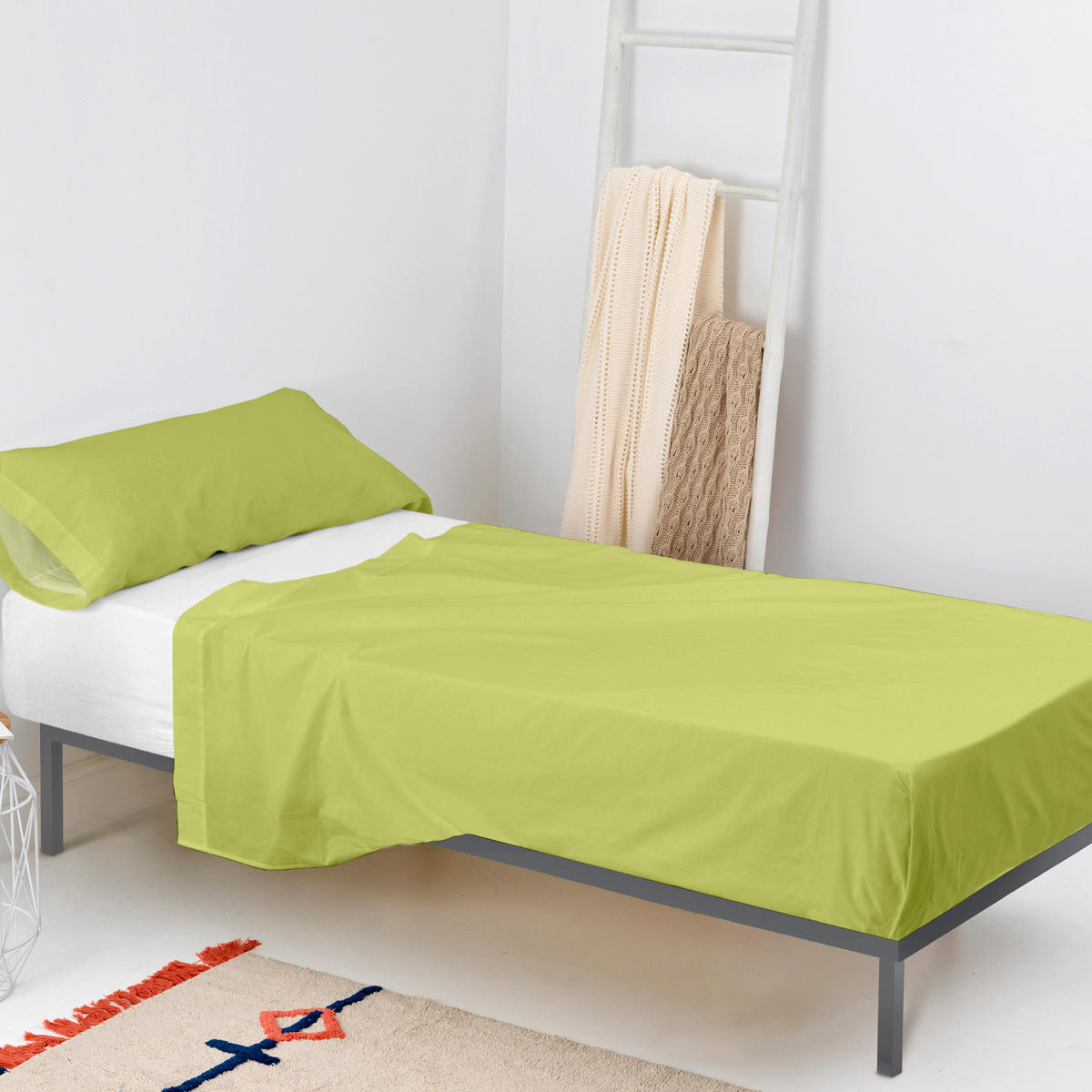BETTWÄSCHE 2er-Set teiliges basic 180x270 cm grün - Grün, Textil (180/270cm) - Happy Friday