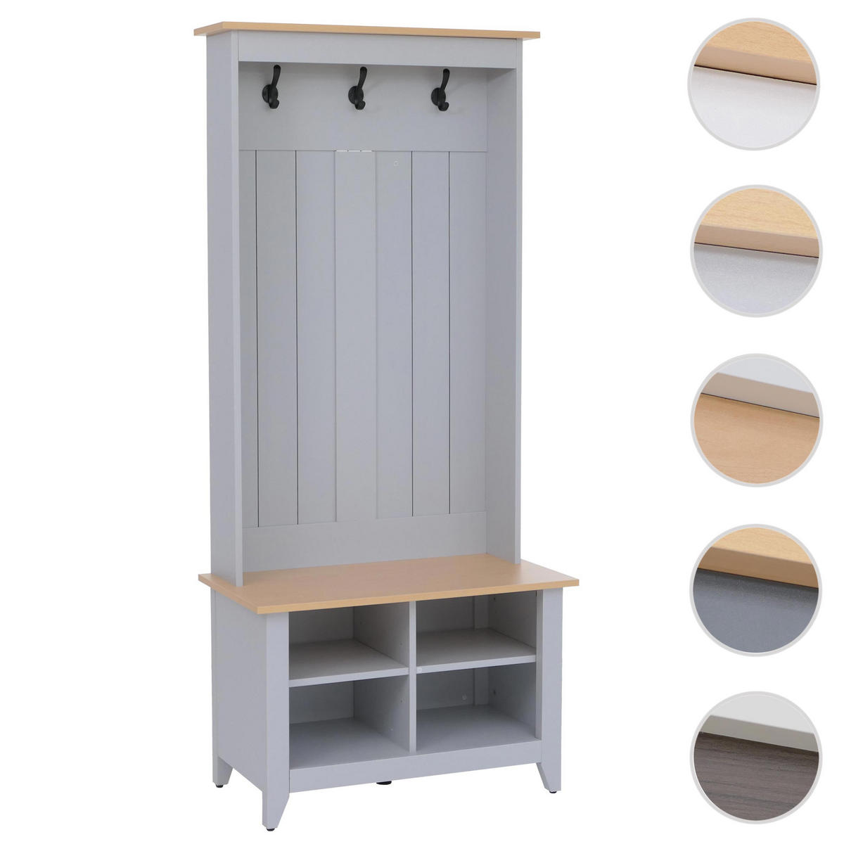 GARDEROBE Hellgrau, Beige - Beige/Hellgrau, Holz (76/170/39cm) - MCW