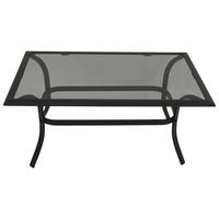 BEISTELLTISCH Ashford - Gestell aus Alu und Stahl, schwarz, Tischplatte Glas grau 61x102x48 cm - Schwarz, Metall (102/61/48cm) - TPFGarden