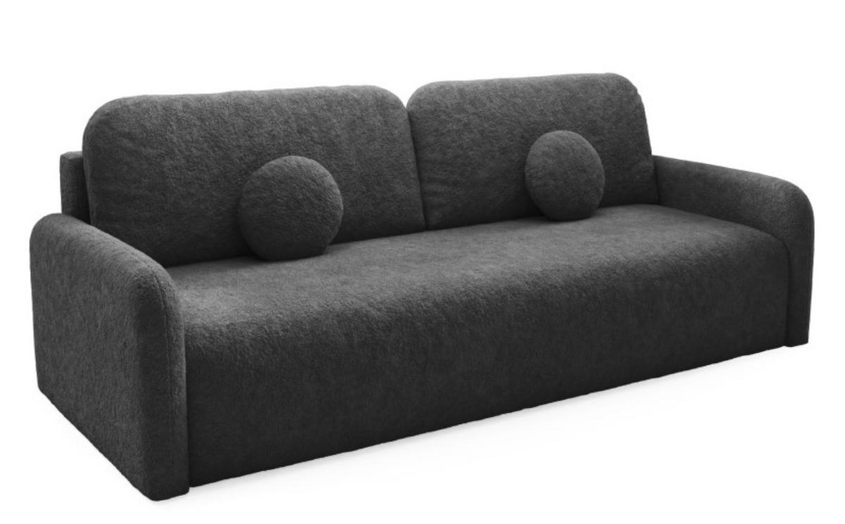 SOFA Grafit RAVI Mit Bettkasten Fredo 40 - Graphitfarben, Textil (218/90/88cm) - Sepro Meble