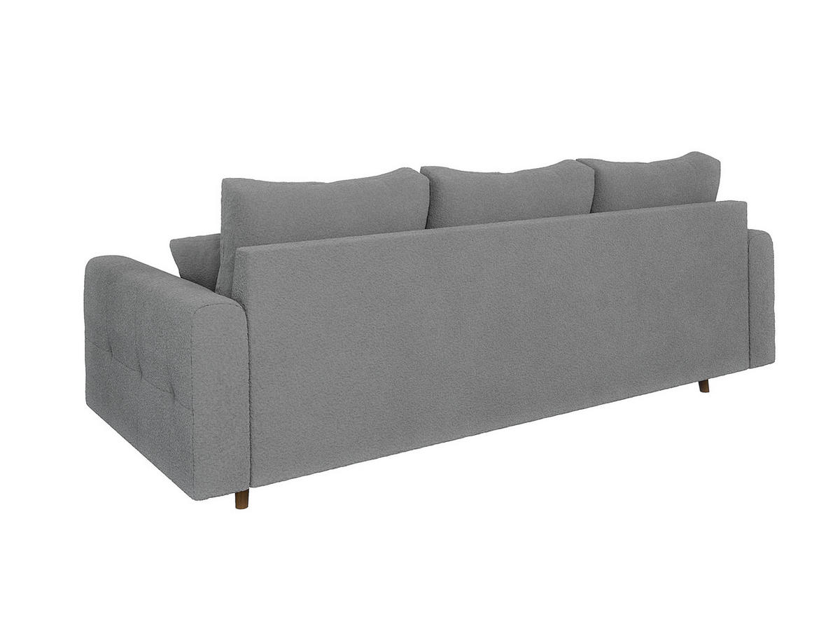 3-SITZER-SOFA Henrik Grau Boucle - Braun/Grau, Holz/Textil (210/81/93cm) - S-Style Möbel