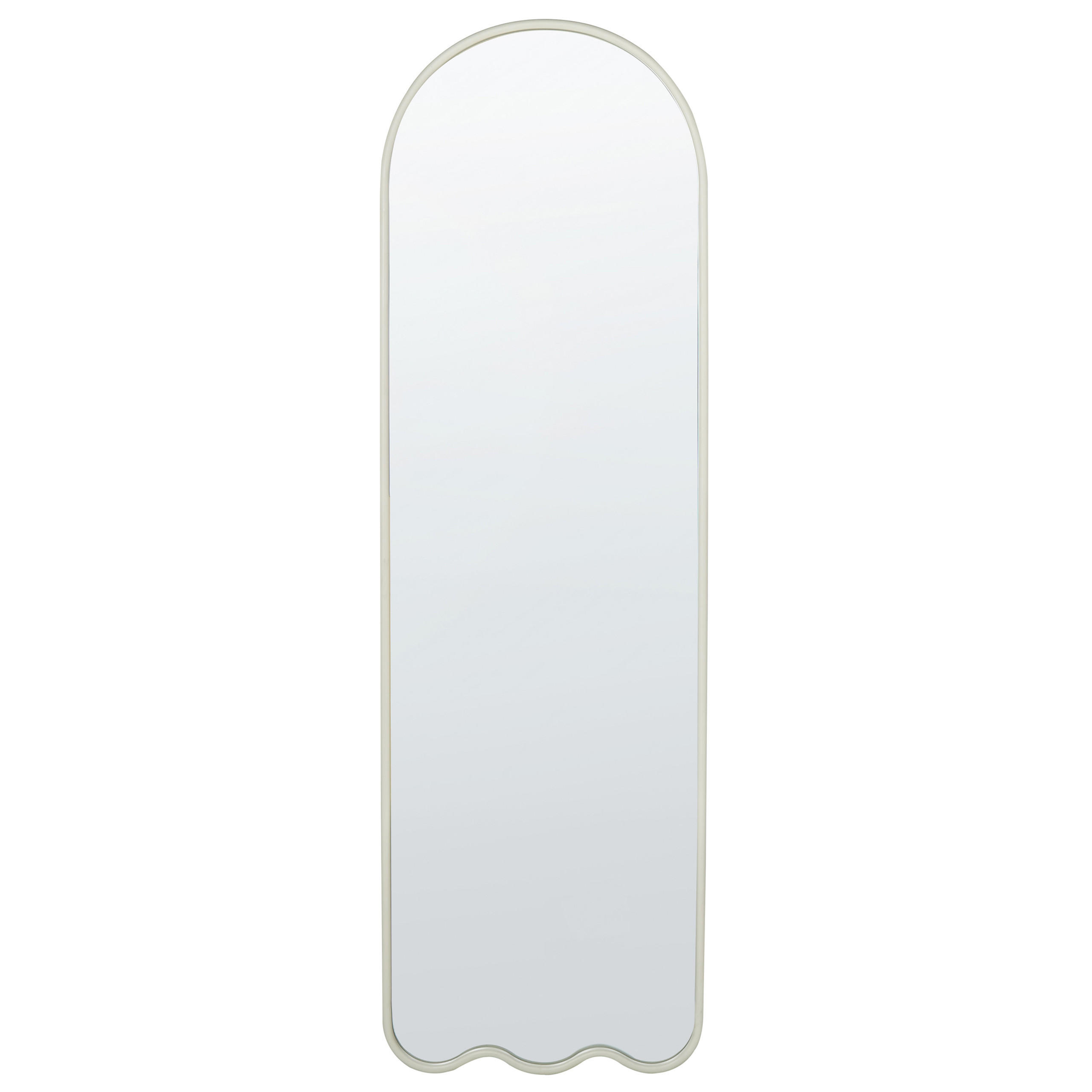 WANDSPIEGEL Metall weiß 45/145 cm Bussy - Weiß, Metall (45/145/3cm) - Beliani