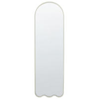 WANDSPIEGEL Metall weiß 45/145 cm Bussy - Weiß, Metall (45/145/3cm) - Beliani
