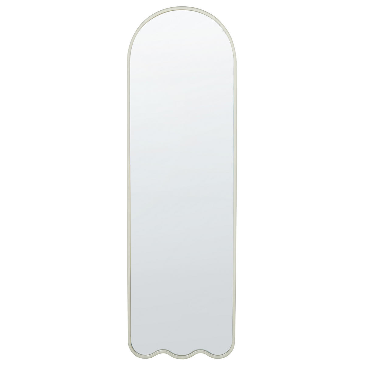 WANDSPIEGEL Metall weiß 45/145 cm Bussy - Weiß, Metall (45/145/3cm) - Beliani