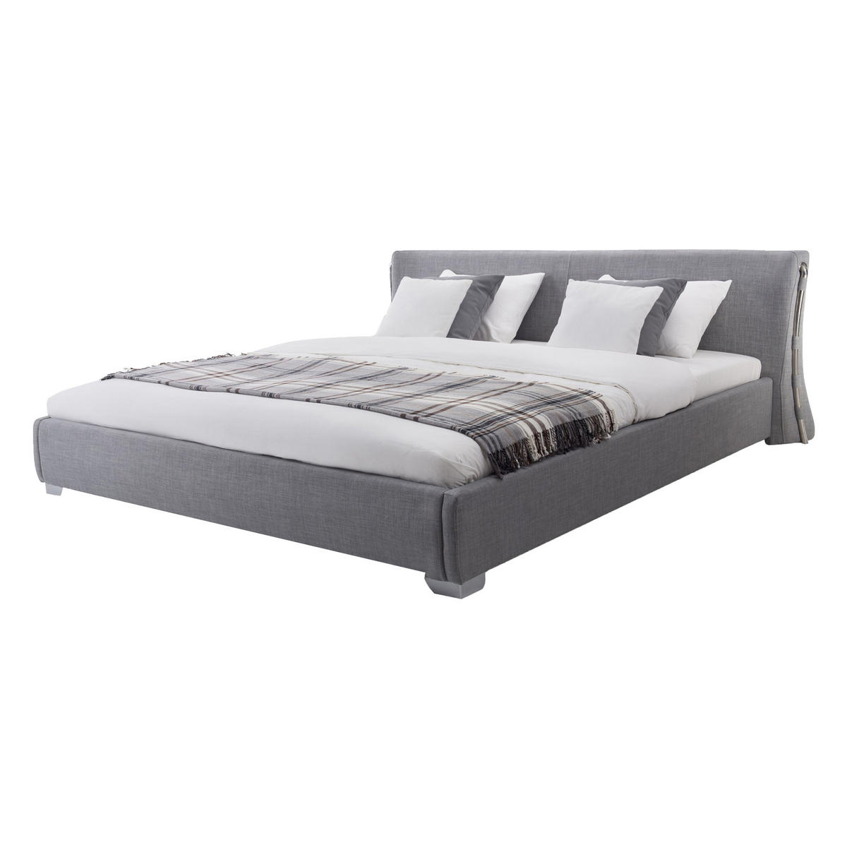 POLSTERBETT 140/200cm Grau Paris - Grau, Textil (140/200cm) - Beliani