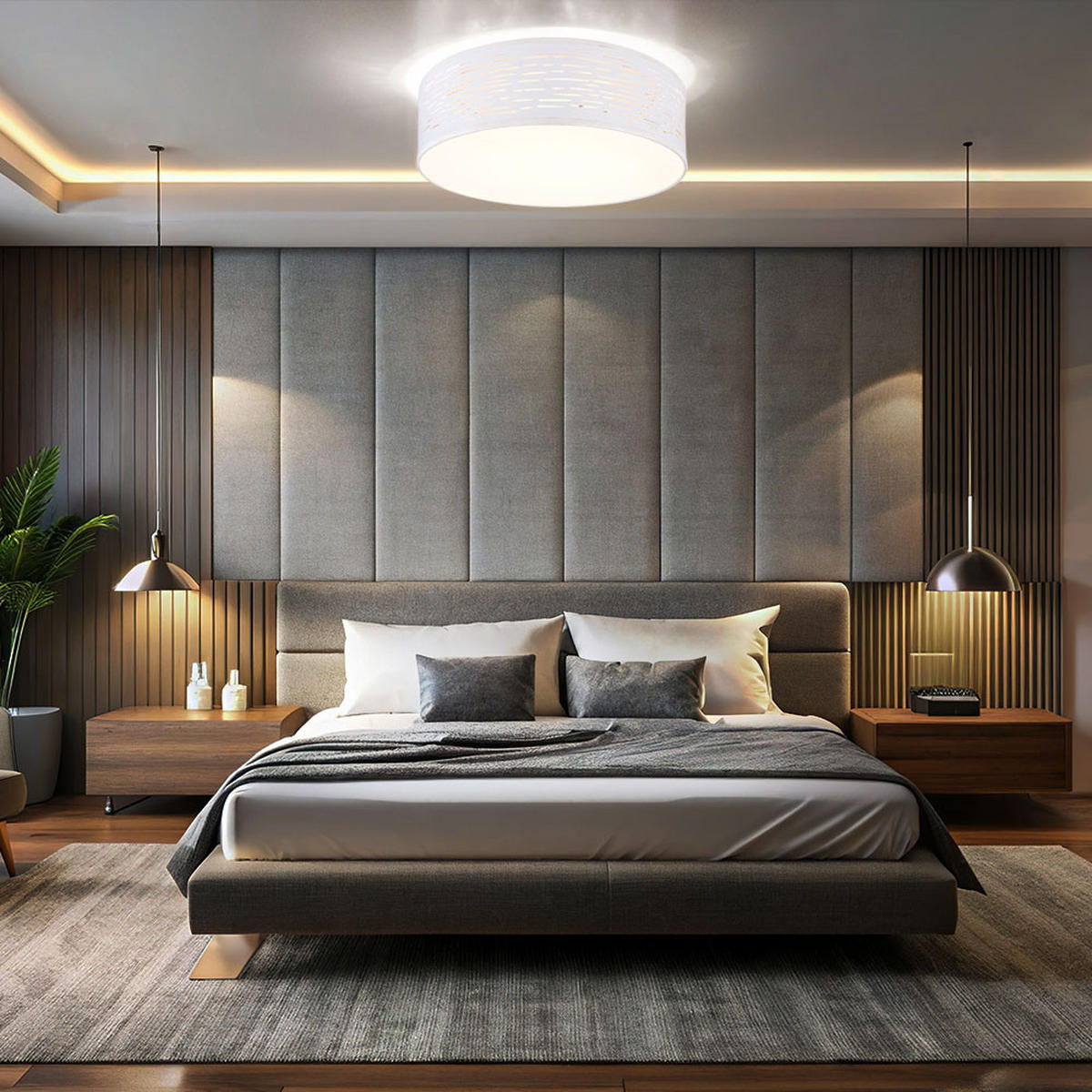 LED DECKENLEUCHTE BARCA Metall Weiß - Weiß, Metall (38/38/13cm) - Globo Lighting