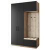 GARDEROBENSCHRANK REMA 150/240/60 cm Modern Eiche Wotan - Eiche Wotan/Schwarz, Holzwerkstoff (150/240/60cm) - MASSENO