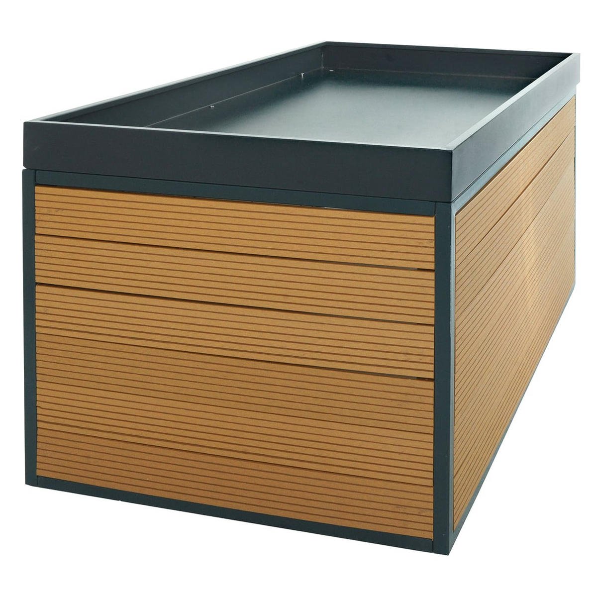 MÄHROBOTER-GARAGE XL mit Pflanzkasten 47x70x94cm Eiche-Optik - Braun, Metall (70/47/94cm) - PROREGAL