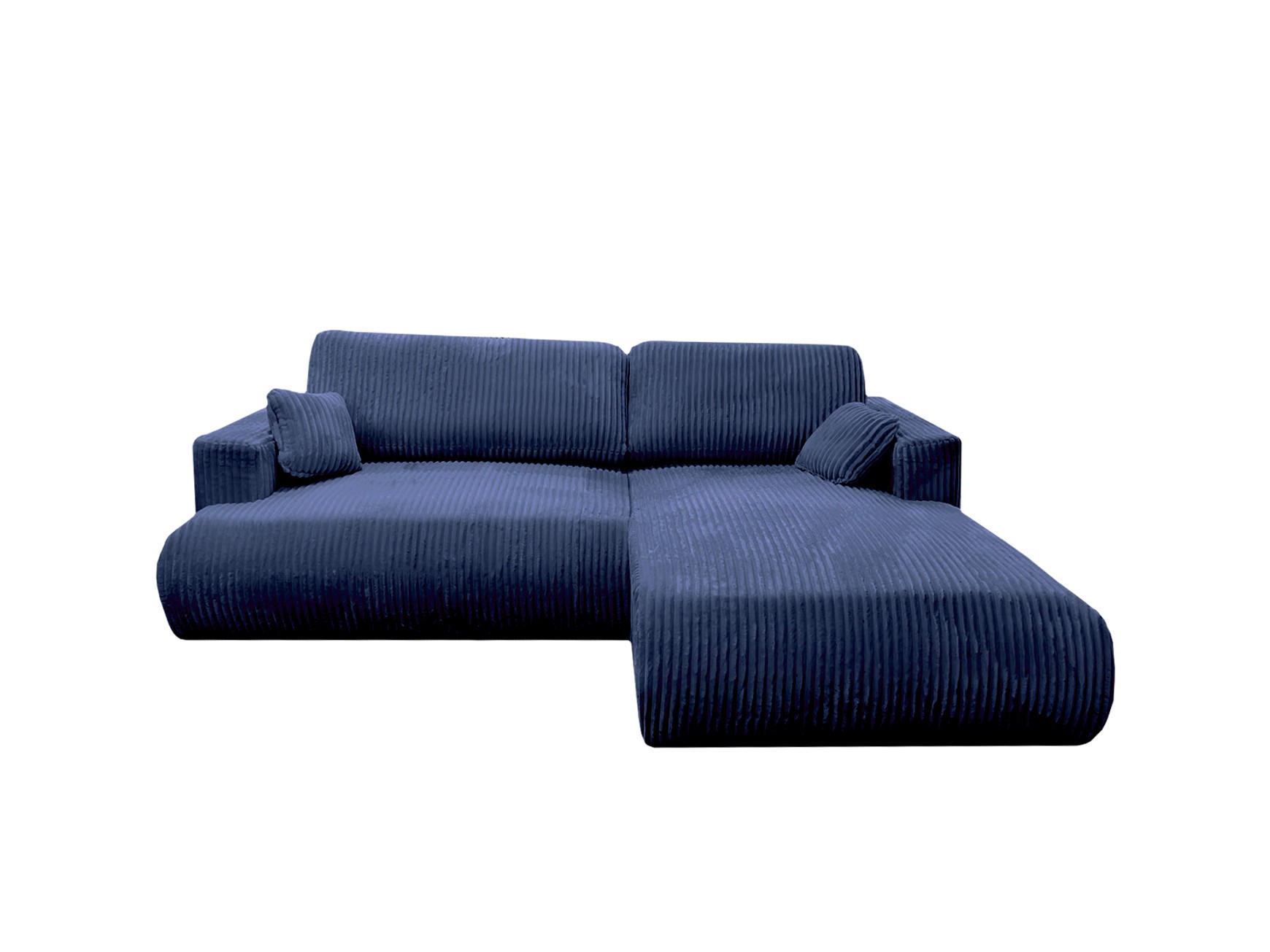ECKSOFA Luna L rechts Dunkelblau aus Cord - Dunkelblau, Textil (271/195cm) - KS Home Concept