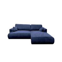 ECKSOFA Luna L rechts Dunkelblau aus Cord - Dunkelblau, Textil (271/195cm) - KS Home Concept