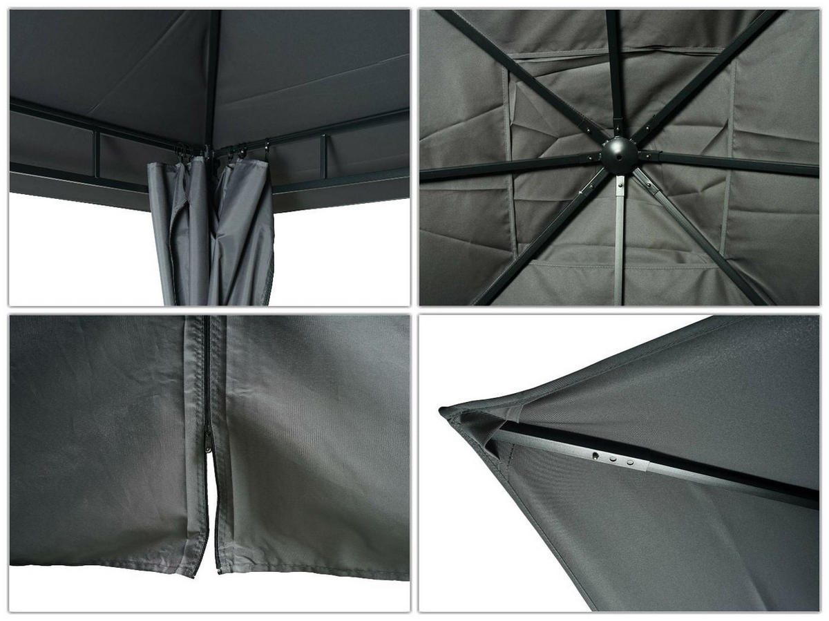 PERGOLA 255x300x300cm Seitenwand Anthrazit - Anthrazit, Metall (300/255/300cm) - BERLINLODGE