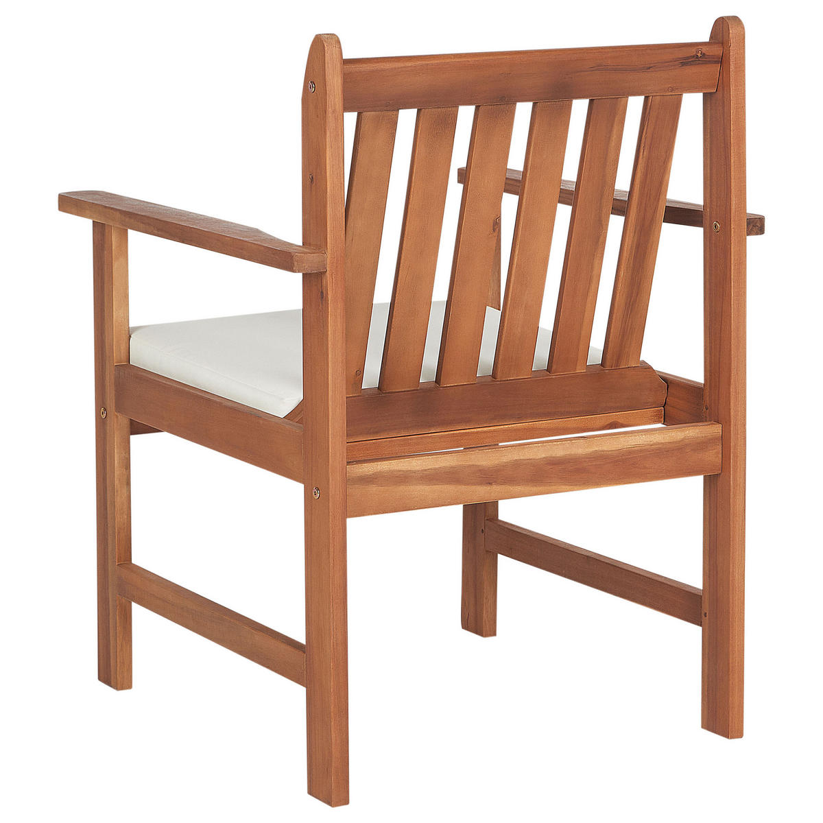 LOUNGE SET 4-Sitzer Akazienholz hellbraun Auflagen weiß Altidona - Creme, Holz - Beliani