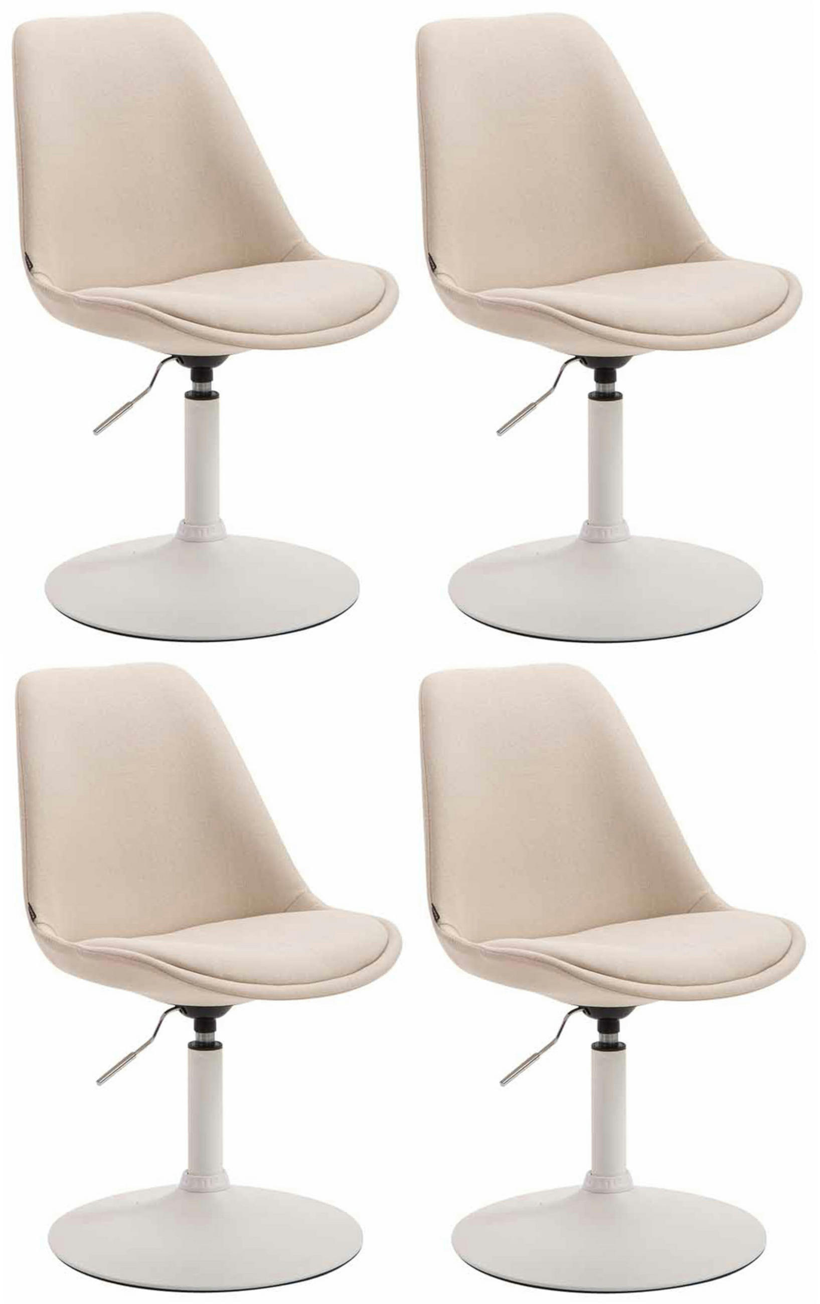 STUHL 4er Set Stoff creme - Creme/Weiß, Textil/Metall (48/76/57cm) - CLP