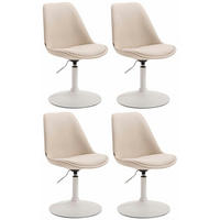 STUHL 4er Set Stoff creme - Creme/Weiß, Textil/Metall (48/76/57cm) - CLP
