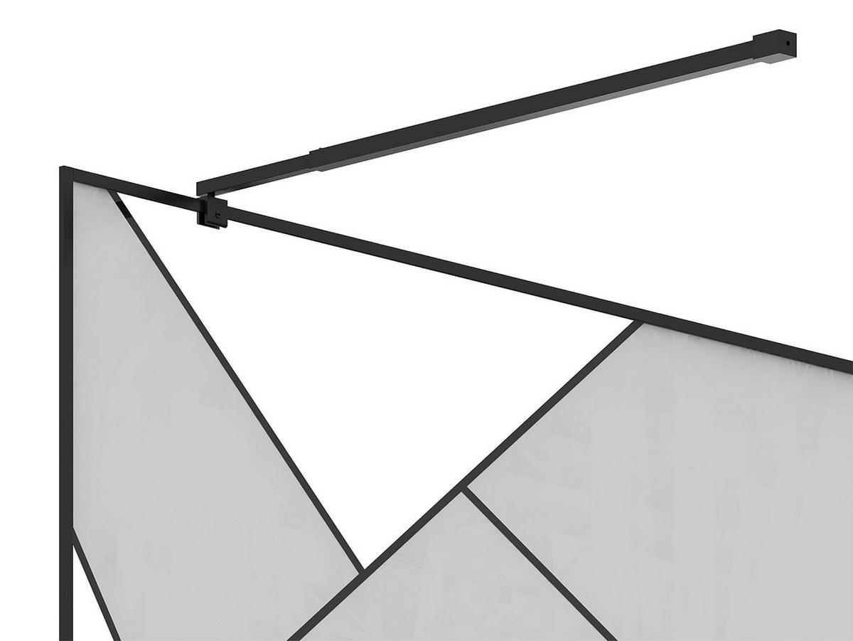 DUSCHWAND für begehbare Duschen - Siebdruck - Schwarz matt - 140 x 200 cm - TRISEO - Schwarz, Glas (140/200cm) - Vente-Unique