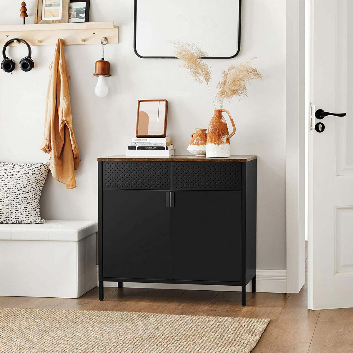 SIDEBOARD AUFBEWAHRUNGSSCHRANK - Braun, Holzwerkstoff (40/76/80cm) - Hansiro