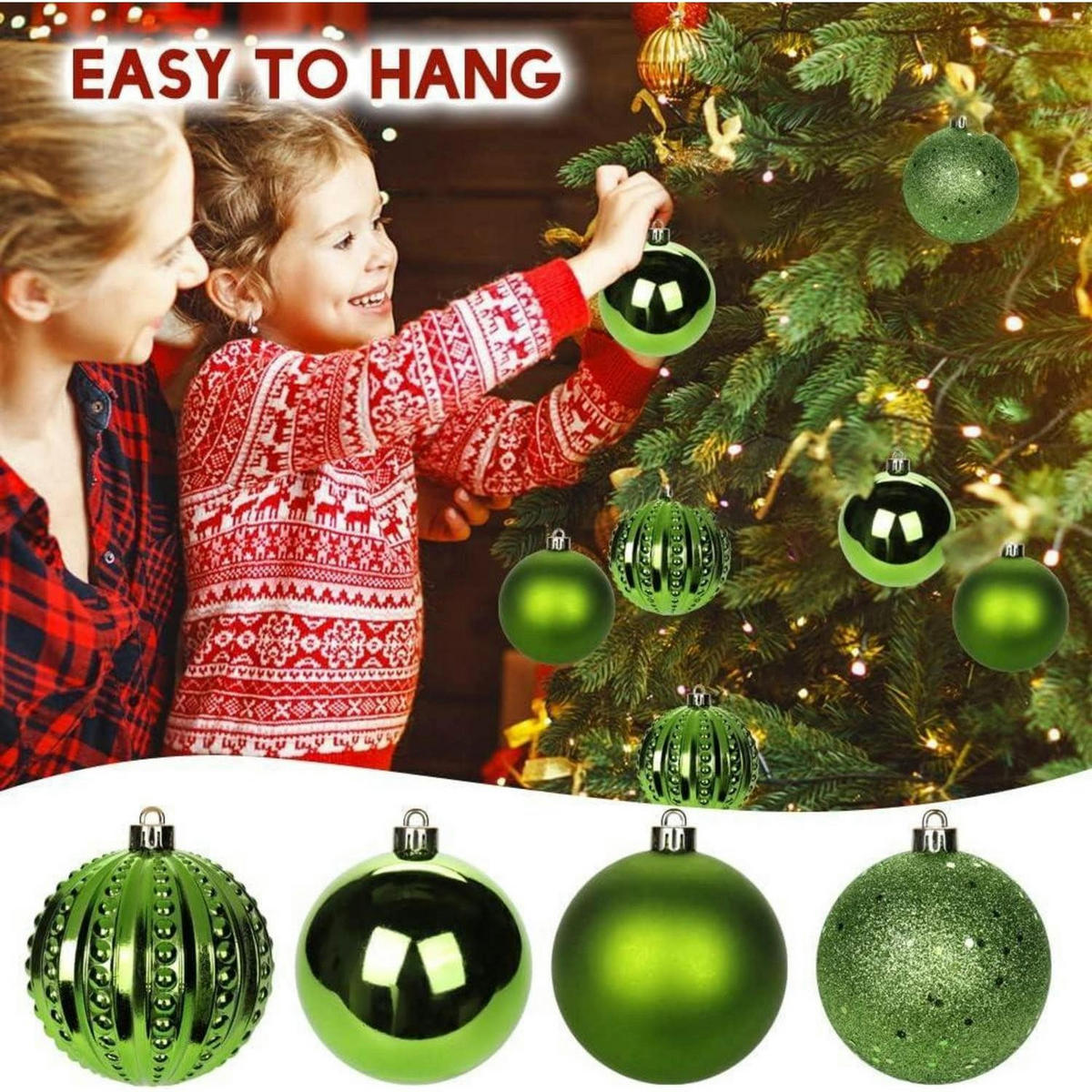 WEIHNACHTSKUGELN 12-teiliges Set 8 cm Grün Bruchsicher Kunststoff - Grün, Kunststoff (8/8/8cm)