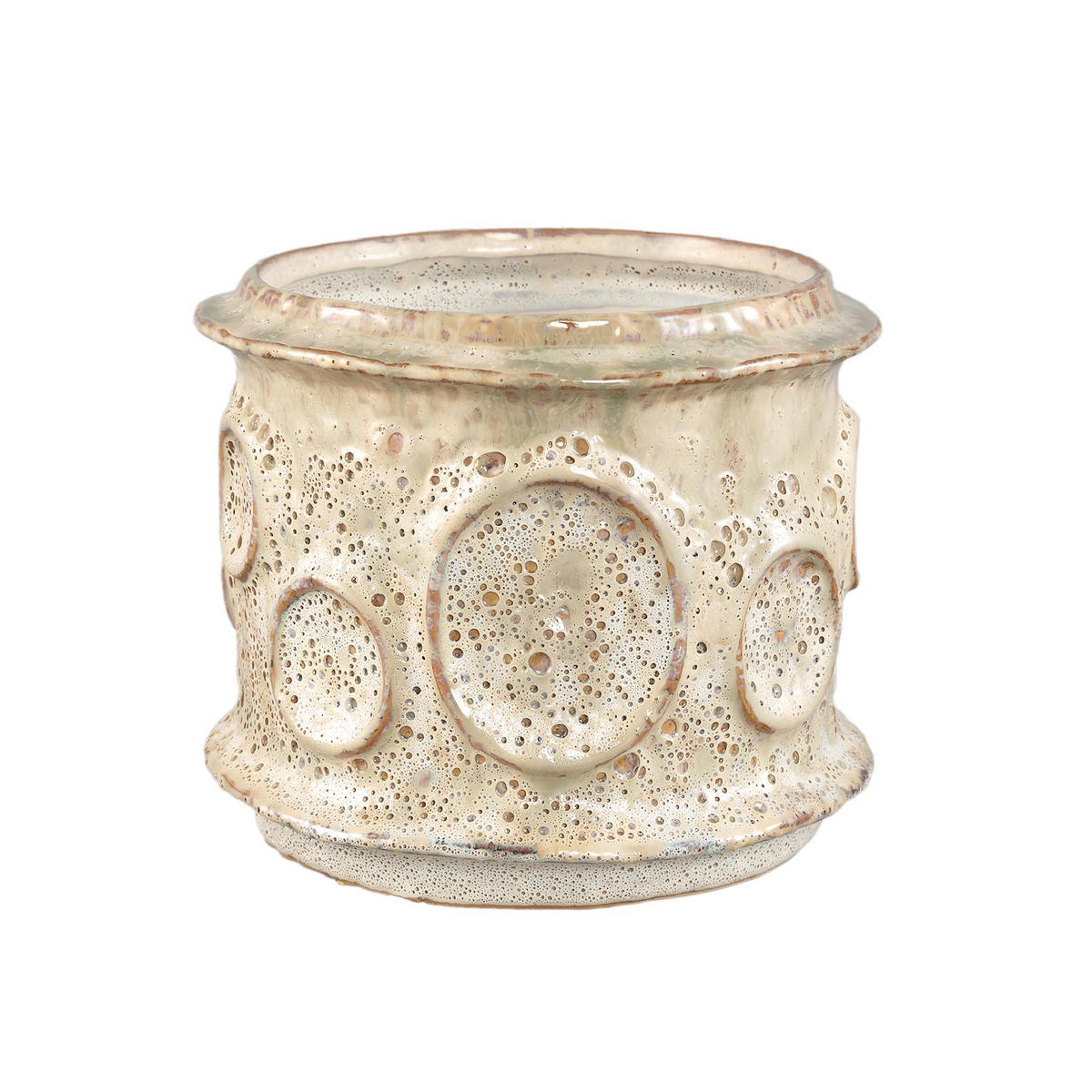 TOPF Gregorie Beige 19/19/17cm - Beige, Keramik (17cm) - PTMD Collection